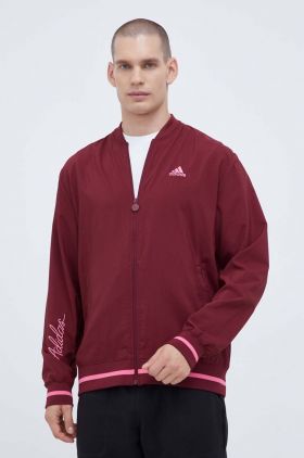 adidas geaca bomber barbati, culoarea bordo, de tranzitie