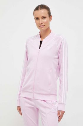 adidas Originals bluza femei, culoarea roz, cu imprimeu