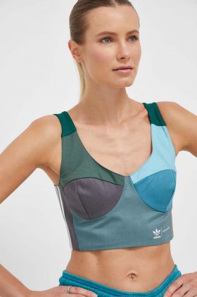 adidas Originals top din bumbac Ksenia Schnaider culoarea verde