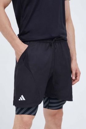 adidas Performance pantaloni scurți de antrenament culoarea negru