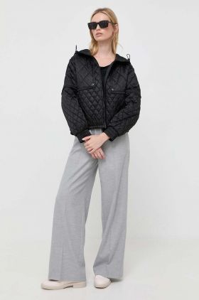 BOSS geaca femei, culoarea negru, de tranzitie, oversize