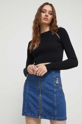 Moschino Jeans fusta jeans mini, drept