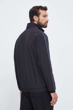 adidas Originals geaca barbati, culoarea negru, de tranzitie, oversize