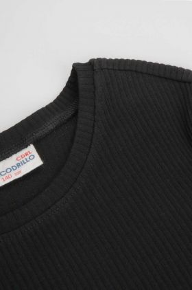 Coccodrillo longsleeve copii culoarea negru