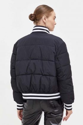 Tommy Jeans geaca bomber femei, culoarea negru, de iarna, oversize