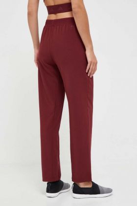 adidas pantaloni de antrenament culoarea bordo, neted