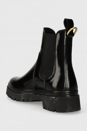Gant ghete chelsea de piele Aligrey femei, culoarea negru, cu platforma, izolat, 27551324.G00