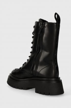 Pepe Jeans bocanci QUEEN BET femei, culoarea negru, cu toc plat, izolat, PLS50496