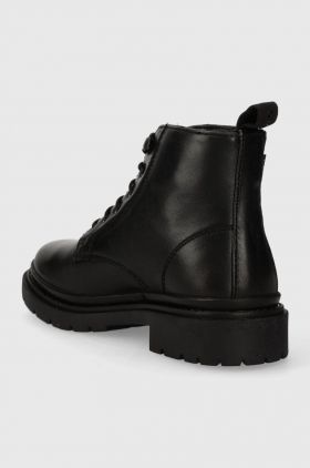 Levi's cizme de piele TROOPER CHUKKA femei, culoarea negru, cu toc plat, 234715.559