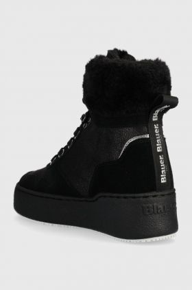 Blauer botine Madeline femei, culoarea negru, cu platforma, izolat, F3MADELINE09.SHM
