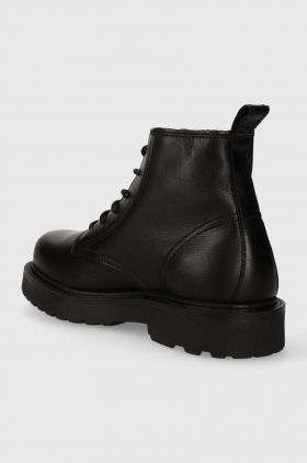 Tommy Jeans ghete de piele TJM RUBERIZED LACE UP BOOT barbati, culoarea negru, EM0EM01276