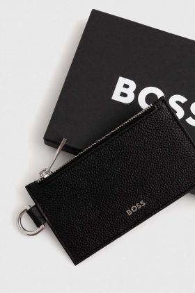 BOSS carcasa din piele culoarea negru