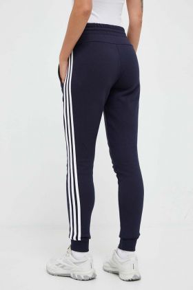 adidas pantaloni de trening din bumbac culoarea bleumarin, cu imprimeu  IC9923