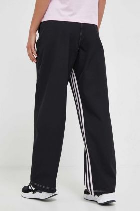 adidas pantaloni de trening culoarea negru, neted