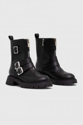 Medicine botine culoarea negru, cu platforma, izolare usoara