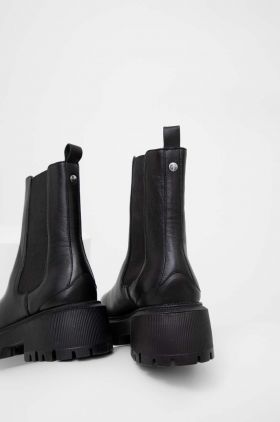 Answear Lab ghete chelsea de piele femei, culoarea negru, cu platforma