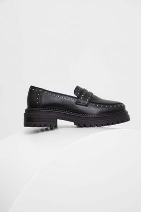 Answear Lab mocasini de piele femei, culoarea negru, cu platforma