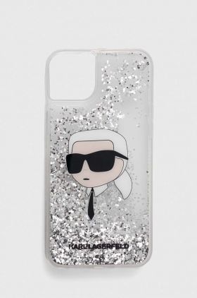 Karl Lagerfeld husă pentru telefon iPhone 14 Plus 6,7 culoarea argintiu