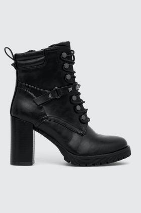 Medicine botine culoarea negru, cu toc drept, izolare usoara