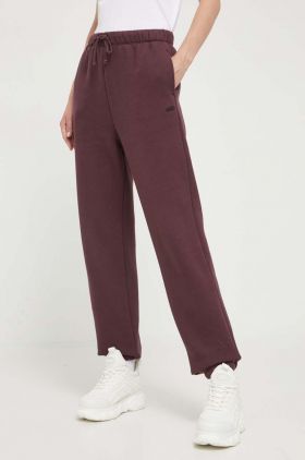 Vans pantaloni de trening culoarea bordo, neted