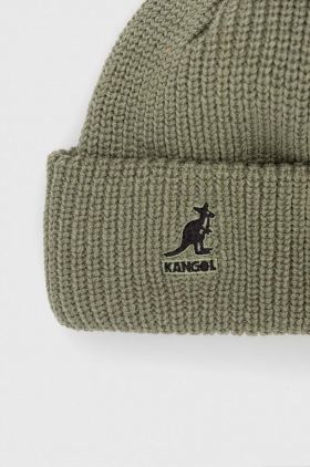 Kangol caciula culoarea verde, din tricot gros