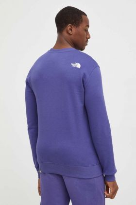 The North Face hanorac de bumbac barbati, culoarea violet, cu imprimeu