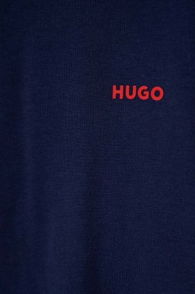 HUGO longsleeve din bumbac pentru copii culoarea albastru marin, neted