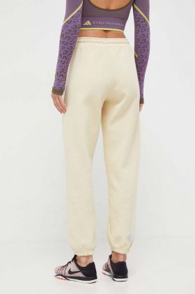 adidas by Stella McCartney pantaloni de trening culoarea galben, neted