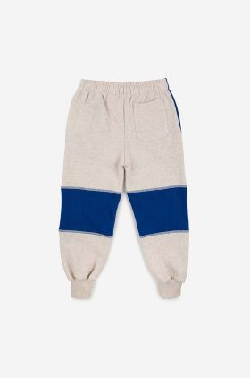 Bobo Choses pantaloni de trening din bumbac pentru copii culoarea bej, modelator