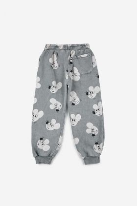 Bobo Choses pantaloni de trening din bumbac pentru copii culoarea gri, modelator