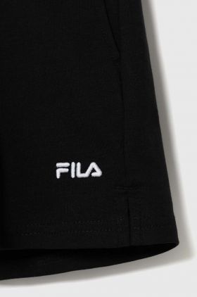 Fila pantaloni scurti copii BERSENBRUECK shorts culoarea negru, neted, talie reglabila