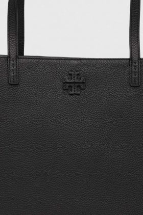 Tory Burch poseta de piele culoarea negru