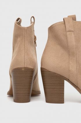 Answear Lab botine femei, culoarea bej, cu toc drept