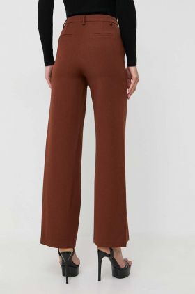 Silvian Heach pantaloni femei, culoarea maro, lat, high waist