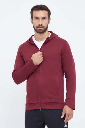 adidas Performance hanorac de antrenament Base culoarea bordo, cu glugă, neted