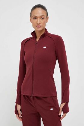 adidas Performance hanorac de antrenament culoarea bordo, neted