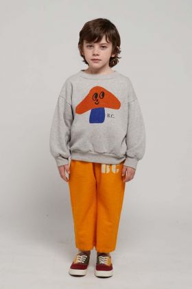 Bobo Choses pantaloni de trening din bumbac pentru copii culoarea portocaliu, cu imprimeu