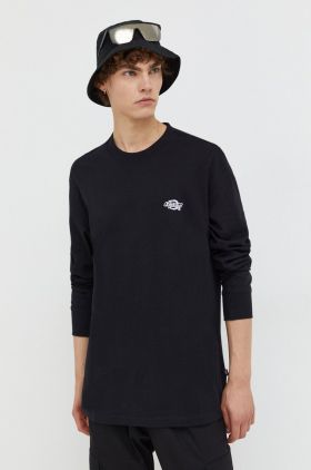 Dickies longsleeve din bumbac culoarea negru, cu imprimeu