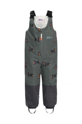 Jack Wolfskin pantaloni pentru sporturi de iarna pentru copii GLEEL 2L INS PRINT BIB culoarea gri