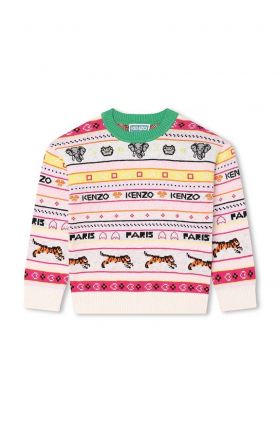 Kenzo Kids pulover pentru copii din amestec de lana culoarea bej