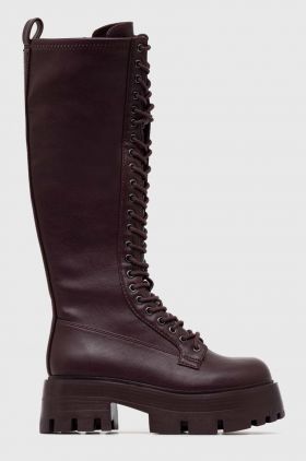 Steve Madden cizme Hariet femei, culoarea bordo, cu platforma, SM11002722