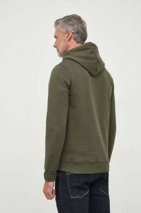 Pepe Jeans hanorac de bumbac RYAN barbati, culoarea verde, cu glugă, cu imprimeu