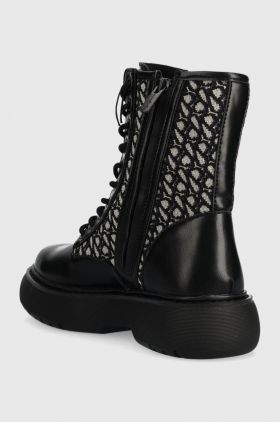 Pepe Jeans bocanci YOKO JACQUARD femei, culoarea negru, cu platforma, PLS50505