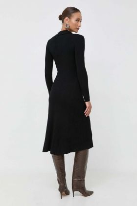 Silvian Heach rochie culoarea negru, midi, evazati