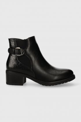 Answear Lab cizme femei, culoarea negru, cu toc plat