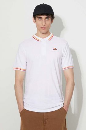 Ellesse polo de bumbac culoarea alb, neted SHR18077-WHITE