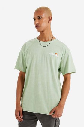 Ellesse tricou din bumbac culoarea verde, cu imprimeu SHM13796-GREEN