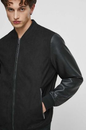 Medicine geaca bomber barbati, culoarea negru, de tranzitie