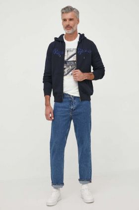 Pepe Jeans tricou din bumbac WILBUR culoarea bej, cu imprimeu