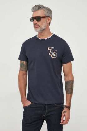 Pepe Jeans tricou din bumbac WILLY culoarea albastru marin, cu imprimeu